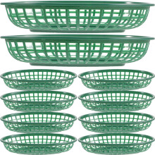 10- Plastic Snack Baskets with Cutout Lattice Design for Family Picnics and Outdoor Use