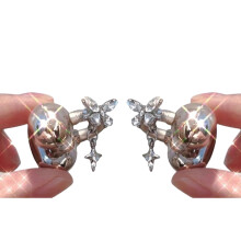 Imitation Rhinestones Butterfly Ear Clip For Open Ear Headphone Detachable Jewelry Accessories
