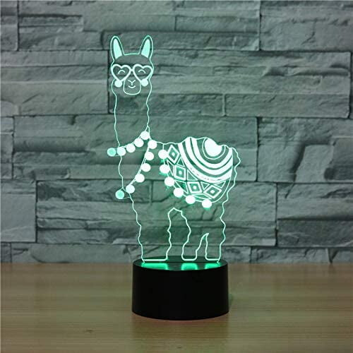 YSITIANNA3D Φωτιστικό νυκτός LED με αλπακά και τηλεχειριστήριο, 16 χρώματα, οπτική λάμπα