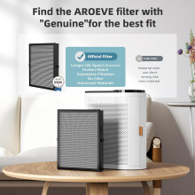 MK04 Luftreiniger-Ersatzfilter – 4-in-1-Rauchfilter mit Aktivkohle, gegen Rauch, Gerüche und VOCs, 2er-Pack – Grau