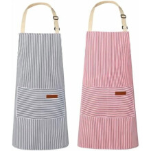 Kitchen Apron Unisex Adjustable with 2 Pockets 2 Pack