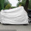 Set van 2 witte motorhoezen, winddicht, geschikt voor buitengebruik. 1