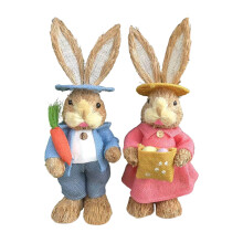 Konijnendecoraties, konijnen, dierenmodel, 2 stuks, paasthema, feestartikelen, ornamenten, 35,5 cm