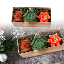 3PCS Christmas Handmade Aromatherapy Candle Gift Set, Tealight Candles for Home Decoration & Gifts – Compatible with Christmas Decor