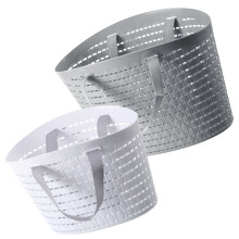 Clothes Basket Laundry with Double Handles and Plastic for Blankets and Shoes 2Pcs