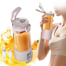 USB-Portable Blender & Juicer – 6-Blade SS, Digital Timer, 1300mAh Battery, One-Touch Lid, Unbreakable Cup, Smoothies/Protein Shakes/Ice –