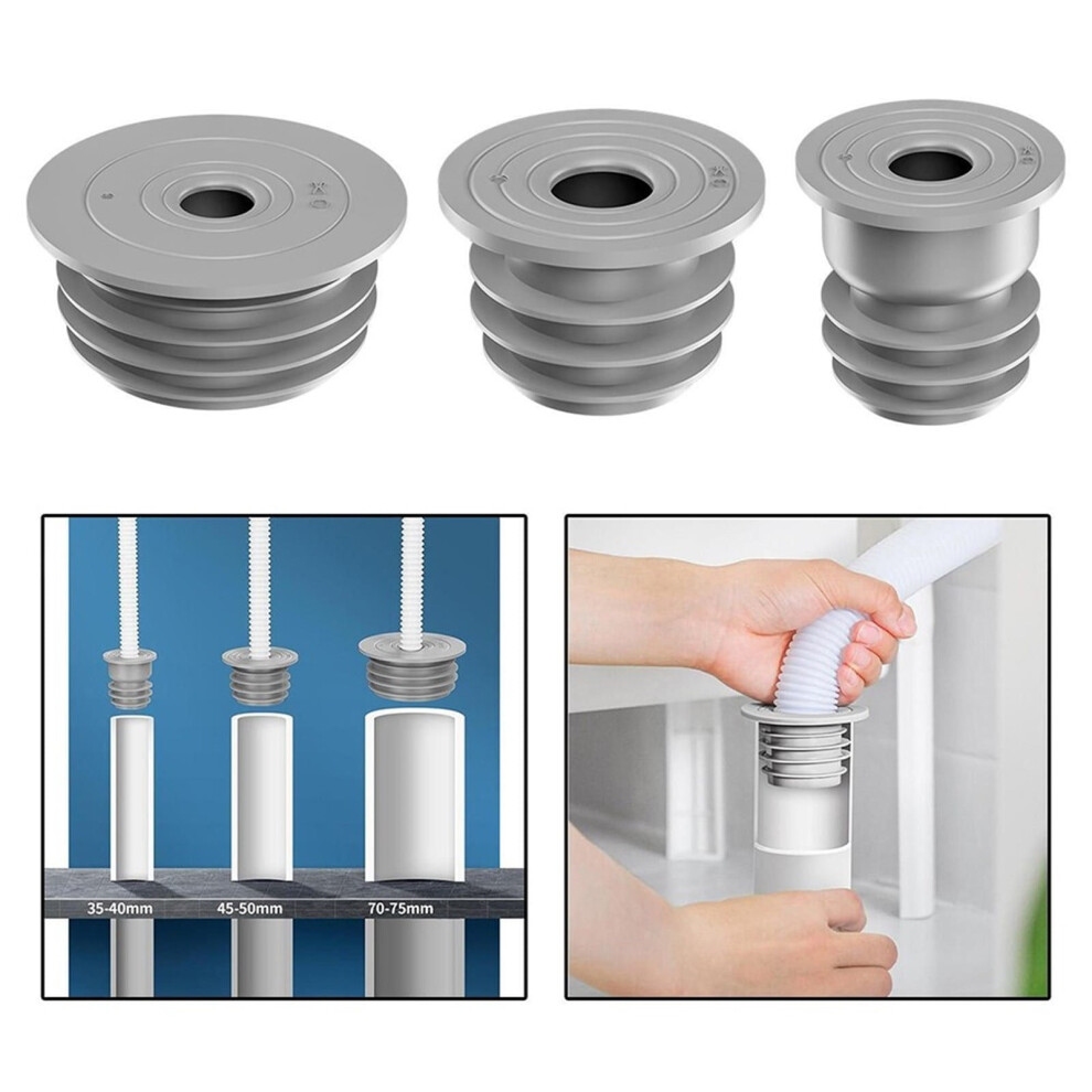 Dreamyjuly Pipe Seals Washing Machine Drain Seals Seals Pipe Seals Gray Sewer Pipe Odor-Proof Sealing Ring Plug(Gy1) 9329345313943