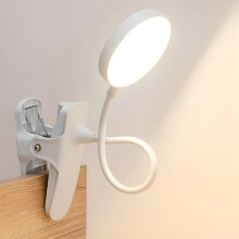 HIBIBUD Clip-on Wall-Mounted Desk Light, 3-Color Portable Mini Lamp with Clamp, Battery-Powered, Compatible with Books, Bunk Beds, Headboards, Makeup