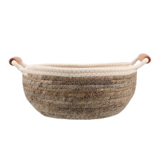 Woven Storage Basket Wicker Handle Basket Brown Straw 1Set