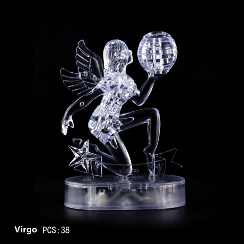 3D Puzzle Jig-saw Clear Twelve 12 Constellation Astrolog Flash LED Light