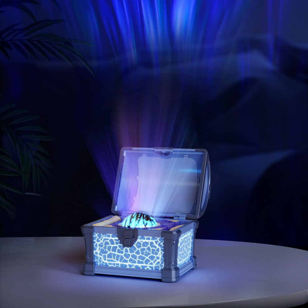 Treasure Chest Aurora Projector With Remote & Speaker – Simulates Northern S, Compatible With Home/Bedroom Decor & Kids' Gifts Light