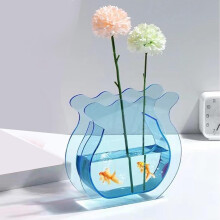 "Clear Acrylic Fish Tank Vase Modern Small Desktop Aquarium For Home Office Dorm Room Durable Thickened Design With Smooth Finish"