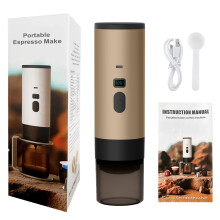 3 In1 Portable Coffee Maker 72W Portable Coffee Maker 12V Machine Rechargeable Portable Coffee Maker USB Coffee Maker Water Reservation 90ml Khaki