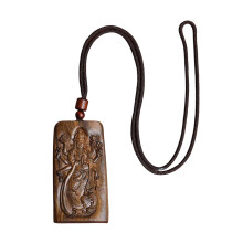 Guan Yin Pendant Amulet Peaceful Hanging Decor for Men Women Agarwood Carved