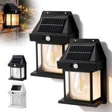 Vintage Solar Wall Lights with Smart Motion Sensor, Dusk-to-Dawn IP65 Waterproof Sconce for Patio, Porch & Garden