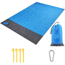 Oversized Waterproof Beach Blanket for 4-7 Adults, Sand-Proof Picnic Mat, Portable & Lightweight, 83"x79", Compatible with Outdoor Activities