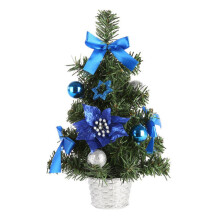 JEWLALO Mini Christmas Tree – Artificial Blue Desktop Tree Ornament for Xmas, Holiday, Party & Birthday Decor – Compatible with Home & Office