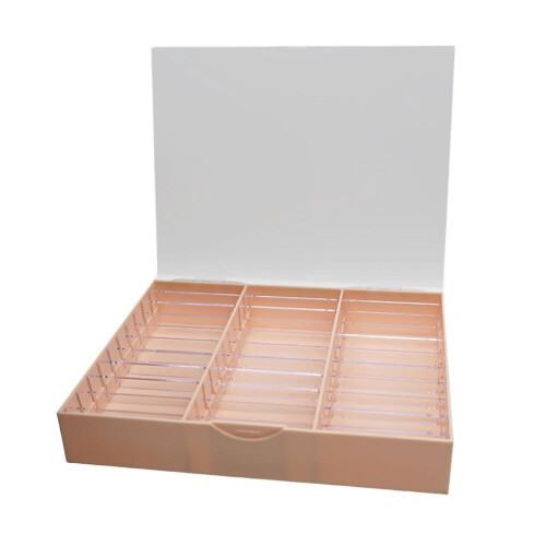 Boîte de rangement bleue pour nail art, 30 compartiments