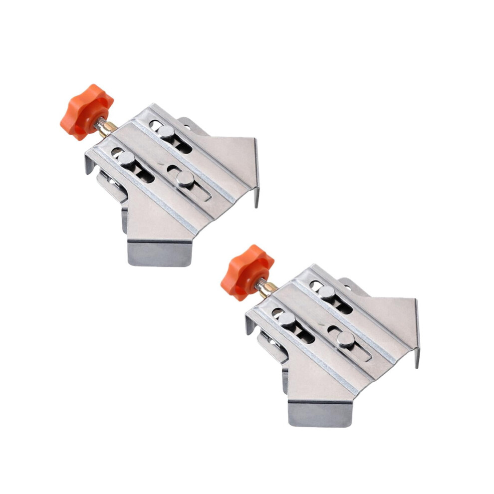 2Pcs Stainless Steel 90 Corner Clamps For Woodworking Â Open-Type Right Angle Holder, Compatible With Standard Fixtures 9555307635284
