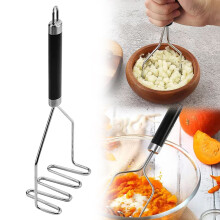 Large Heavy-Duty Stainless Steel Potato Masher, Metal Wire Masher Kitchen Tool for Vegetable, 10.24 Inch, Mashed Potatoes Masher for Kitchen