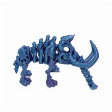 1PC BLUE 23CM 3D Printed Mammoth Jointed Mammoth Skeleton, Creative and Fun Desktop Ornament Figurine