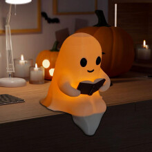 Roztomilá čítacia lampa s duchmi, nočné svetlo 5,9" – halloweenska dekorácia a darček do spálne, pracovne, obývačky – kompatibilná s