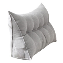 Coussin triangulaire pour tête de lit, idéal pour la lecture ou la position assise, dossier en forme de coin avec housse amovible – Gris, XS
