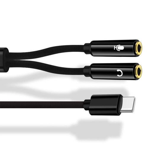 Adattatore audio da Type-C a jack da 3,5 mm per cuffie con microfono integrato, per un'esperienza sonora nitida.