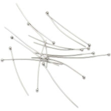Conjunto de 500 pinos de cabeça esférica de aço inoxidável de 35 mm para confecção de bijuterias, colares e miçangas.