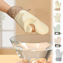 Gants de cuisine résistants à la chaleur avec poignée antidérapante et conception flexible – Adaptés aux cuisiniers amateurs et à un usage