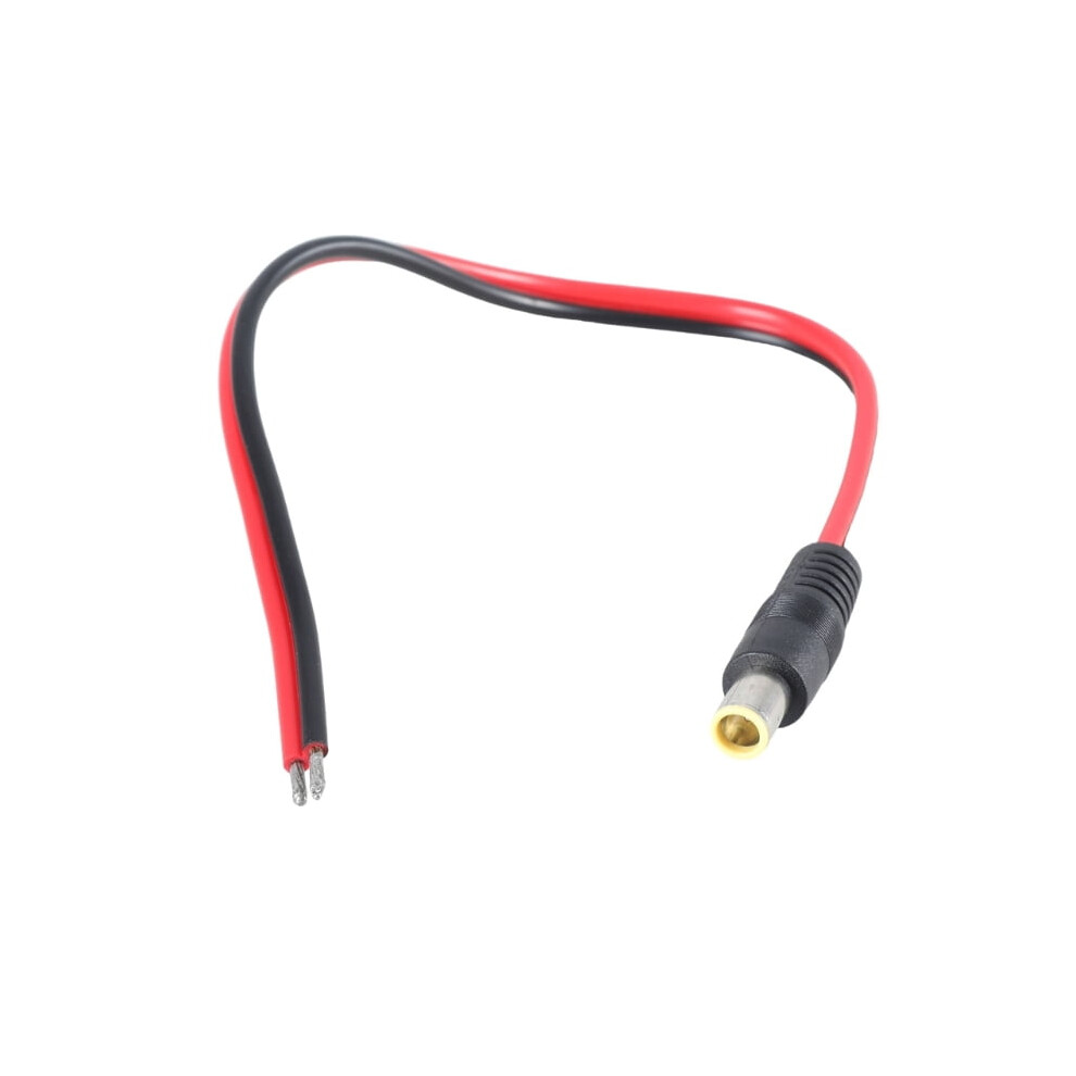Dc7909 Power Cable 8Mm Female/Male To Bare Wire Open End 14Awg 7.9X0.9mm Cylinder Adapter Pigtail For Solar Cell Black 9402001235800