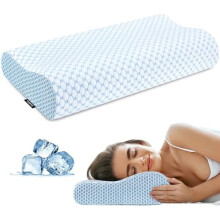 Oreiller cervical pour soulager les douleurs cervicales – Mousse à mémoire de forme profilée, inodore, ergonomique, rafraîchissante, soutien