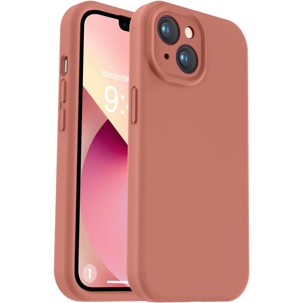 Compatible With Iphone 13 Case – Liquid Silicone, Camera Protection, Soft Microfiber Lining, Shockproof – 6.1" Caramel 9402001236074
