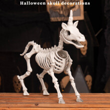 Duża plastikowa figurka szkieletu z kością na Halloween, do ogrodu, na cmentarz, do domu, na stół