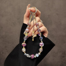 Lanière porte-clés de téléphone à perles, breloque mignonne pour téléphone, bracelet mains libres en cristal, breloque pour sac à main