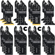 28 count Oscillating, Professional Universal Titanium Multitool for Plastics Metal, Quick Release Multi Tool Kits Fit Ryobi Rockwell Fein Makita