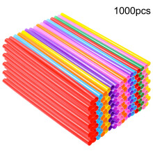 Lot de 1000 pailles en plastique coloré de qualité alimentaire, droites, pour jus, fêtes et activités manuelles pour enfants, résistantes,