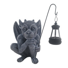 Décoration d'Halloween : Gargouille, lampe solaire, statue, ornement effrayant, décoration de jardin extérieur, cadeau en résine, accessoires
