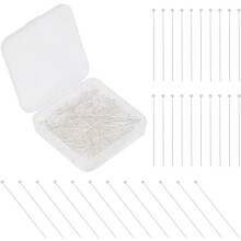 400Pcs Brass Ball Head Pins Silver 24 Gauge Wire Needle Headpins Long End Head Pins Jewelry Making Accessories