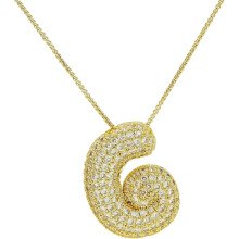 Gouden ketting met bubbelletters en zirkonia voor dames