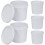 5St Wit Plastic Emmer Met Deksel, Draagbare Water- En Opslagemmer 10