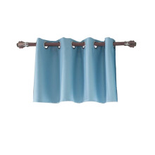 Thermal Blackout Kitchen Curtains - Light Blocking Grommet Top Window Panels (1429 Inch, Blue)