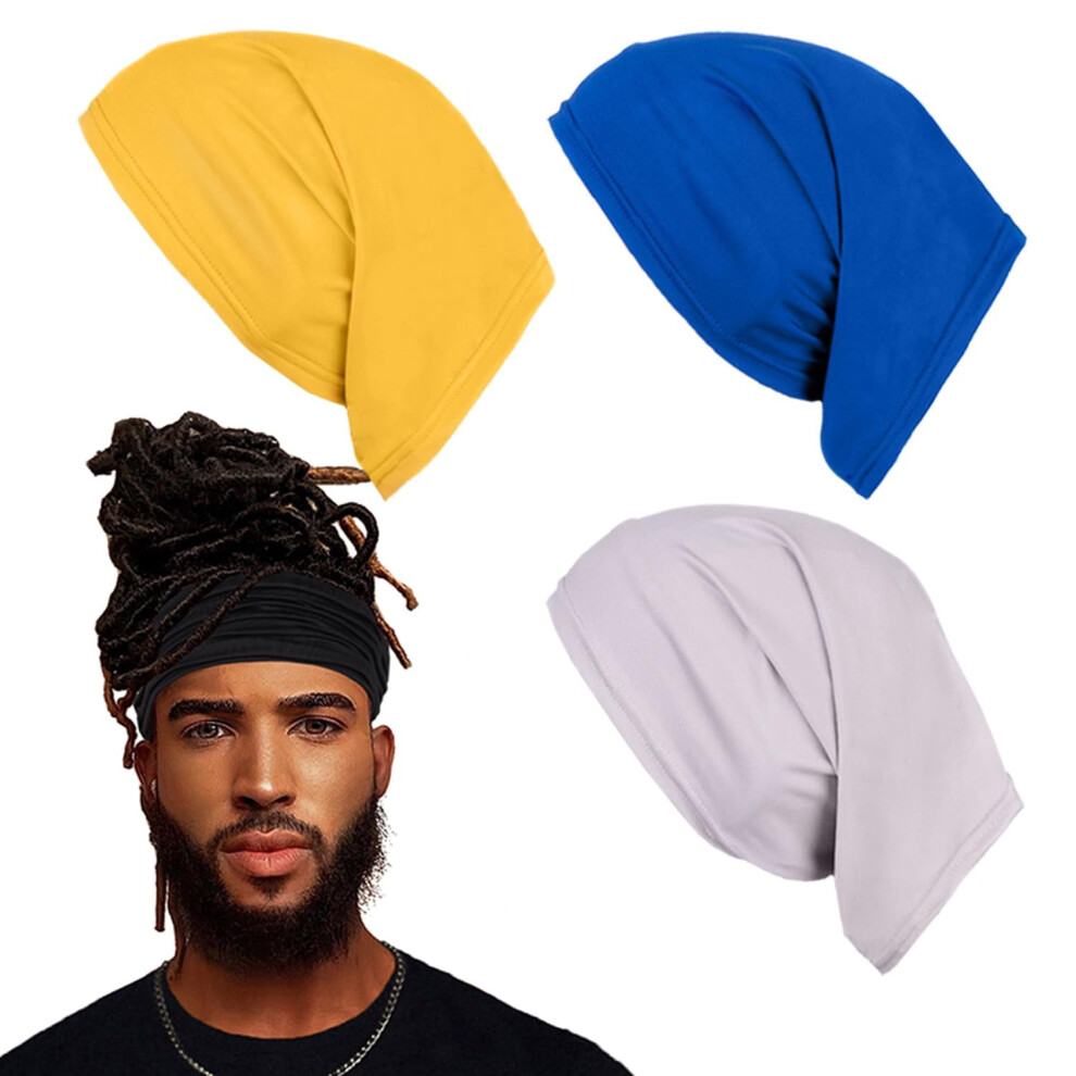 Unisex 4Pcs Spandex Dreadlock Cap, Tube Bands Elastic Long Hair Dreads Head Wraps, Cap Locks Headbands For Men Women Accessories