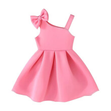 Solid Bow Baby Dress for – Sweet Minimalist Gown Ages 0-2Y, Everyday Outing Wear, Adorable Match to Girls Black Skirt Family Coordination