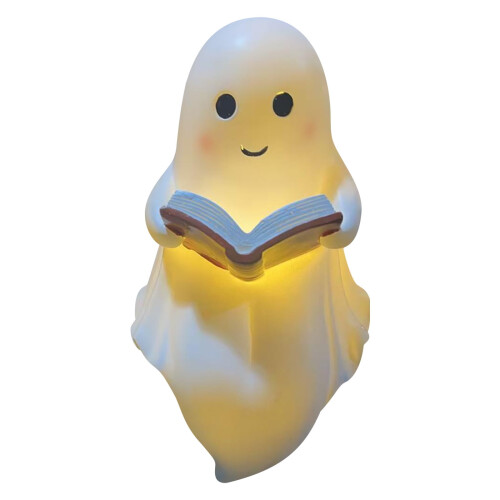 LED Ghost Book Light Statue Warm White Battery Operated