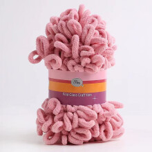 Chenille Loop Yarn – Puffy, Chunky, Soft & Light for DIY Finger Knitting & Hand Weaving (1 Roll, 26ft)