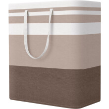 Large Collapsible Laundry Basket Hamper with Easy Carry Handles,Freestanding Clothes Hampers for Laundry, Bedroom, Dorm, Towels, Toys, 100L, Khaki