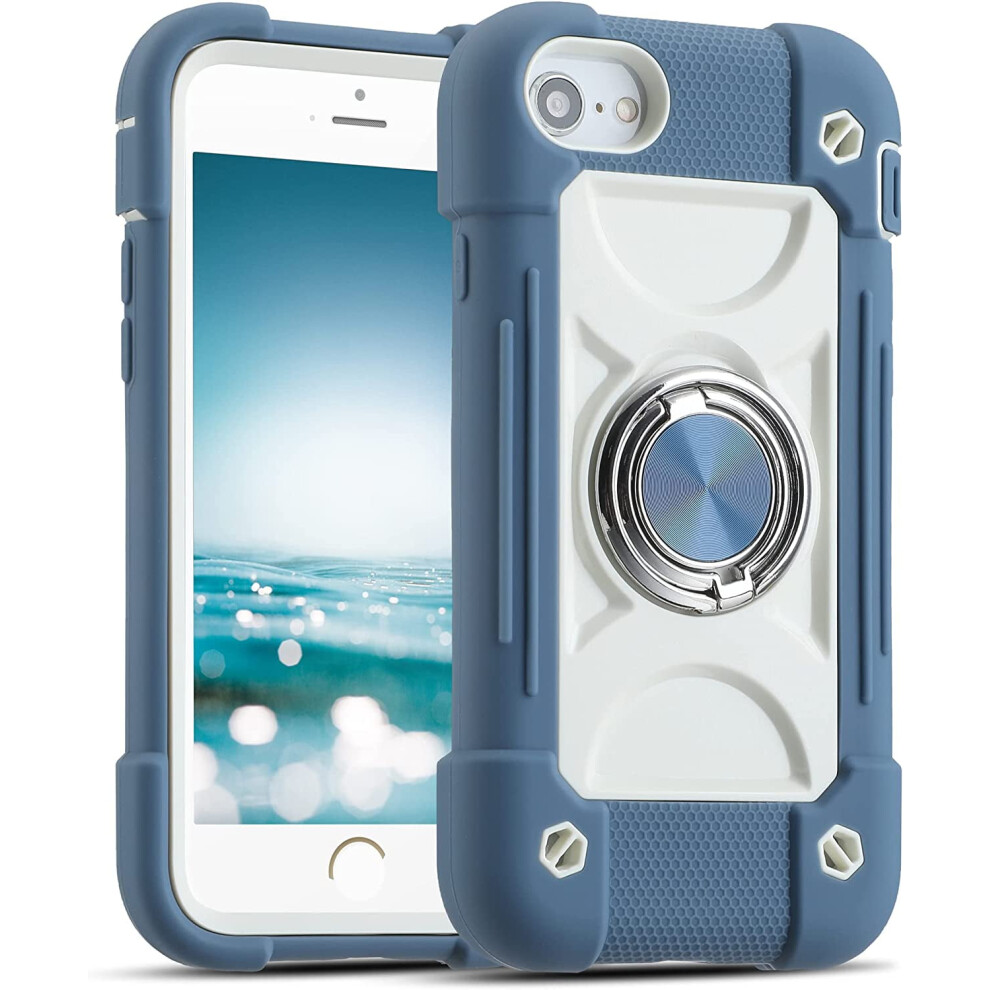4.7" Military-Grade Shockproof Case With Ring Stand, Compatible With Iphone Se3/Se2/6/6S/7/8 Blue 9027700544376