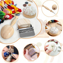 Mini Darning Loom Kit with 14 Hooks 14 Needles 50 Colors