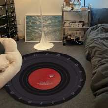 23.6"x23.6" Round Absorbent Floor Mat, Non-Slip Waterproof Polyester Rug for Bedroom/Living Room/Pets – Washable, Dense Pile, TPR Backing